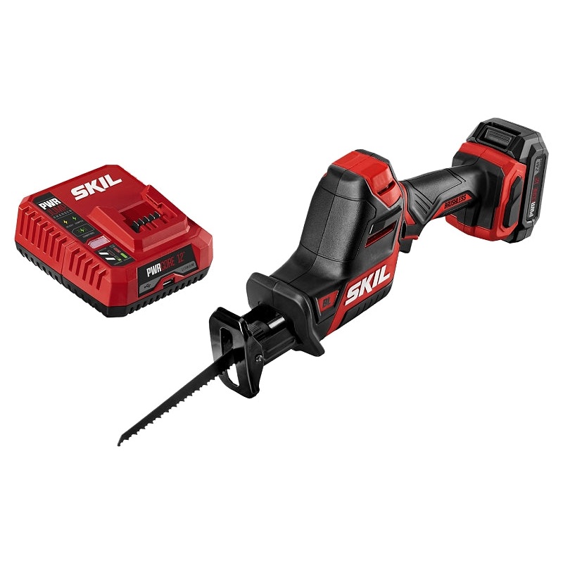 Skil RS582802 Reciprocating Saw Kit, Tool Only, 12 V, 2 Ah, 20 to 100 mm Cutting Capacity, 3/4 in L Stroke, 3000 spm