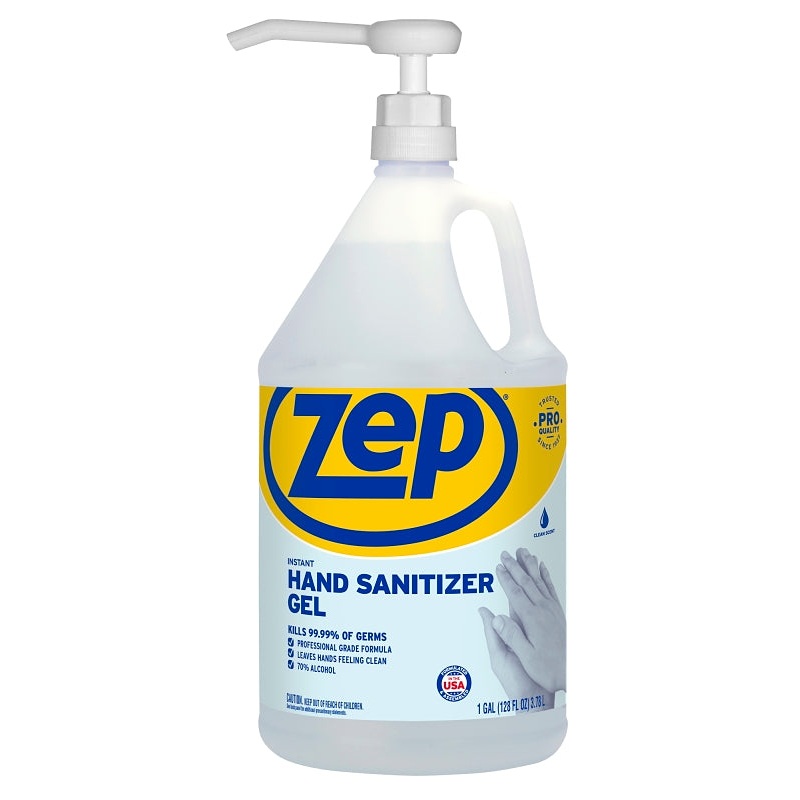 Zep 087824 Instant Hand Sanitizer, Characteristic, Clear, 1 gal Container, Pack of 4