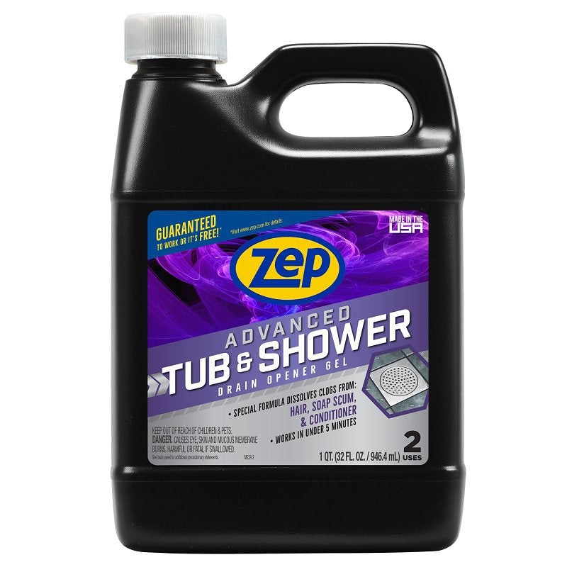 Zep U49210 Drain Opener, Liquid, Light Yellow, Chlorine, 32 oz