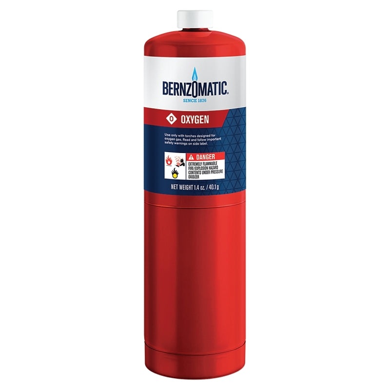 BernzOmatic 333251 Series Torch Cylinder, Liquid Form, Red, Oxygen, 1.4 oz, Pack of 4