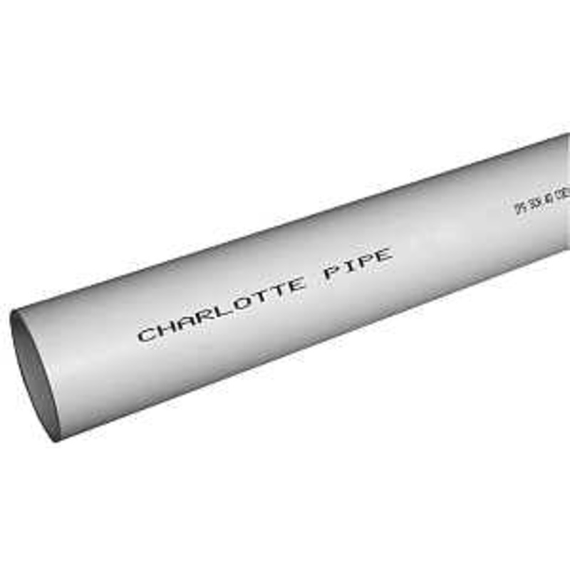 Charlotte Pipe PVC 04200 0800 Pipe, 2 in, 20 ft L, SCH 40 Schedule, PVC, White