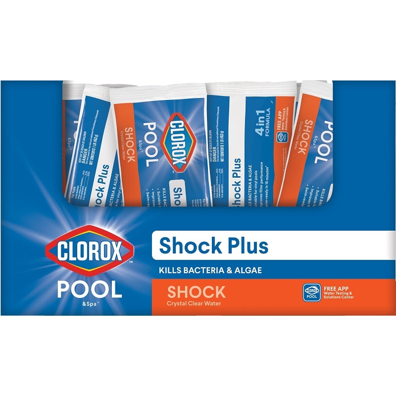 Clorox 32636CLX POOL & Spa Shock Plus Series Pool Chemical, 1 lb Bag, Solid, Chlorine, White, Pack of 36
