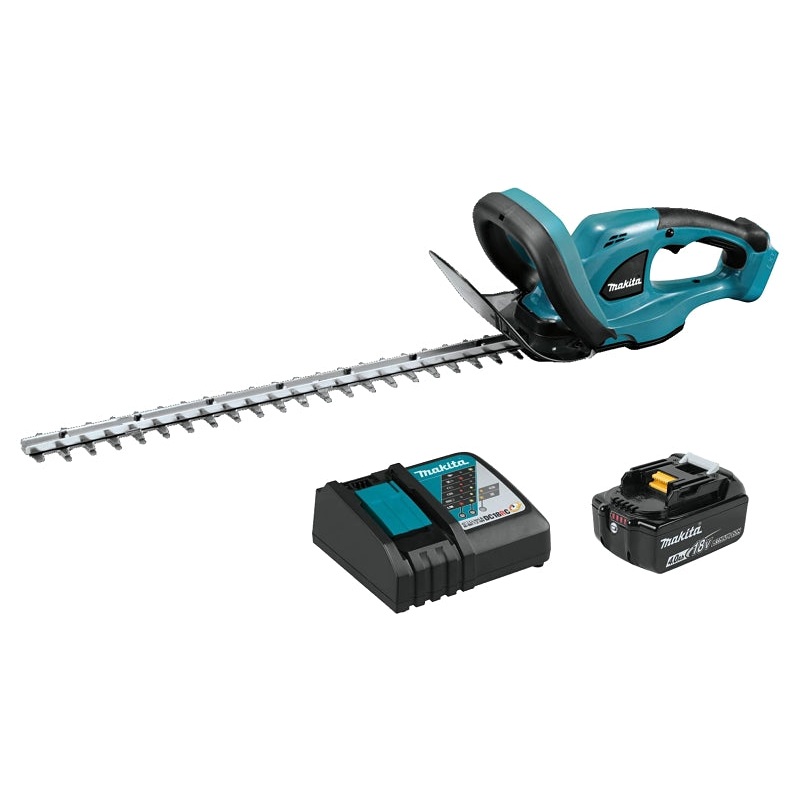 Makita XHU02M1 Hedge Trimmer Kit, Battery Included, 4 Ah, 18 V, Lithium-Ion, 22 in Blade, Soft-Grip Handle