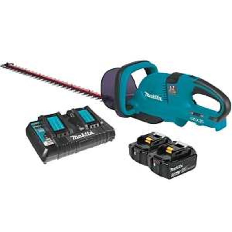 Makita XHU04PT Hedge Trimmer Kit, Battery Included, 5 Ah, 36 V, Lithium-Ion, 25-1/2 in Blade, 6 -Speed