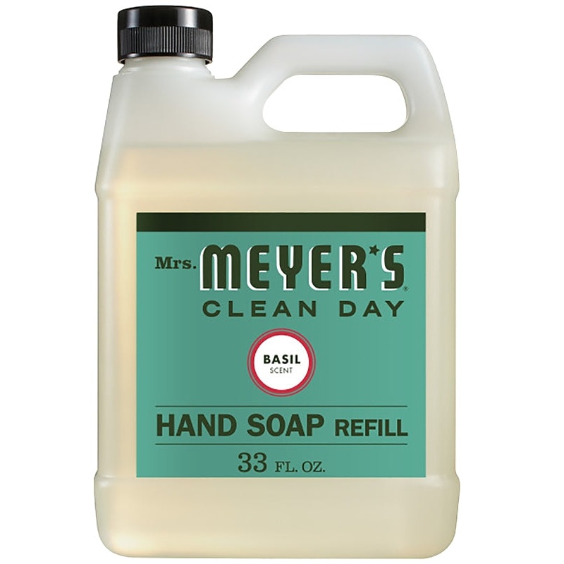 Mrs. Meyer’s 14163 Hand Soap Refill, Liquid, Colorless, Basil, 33 oz Jug