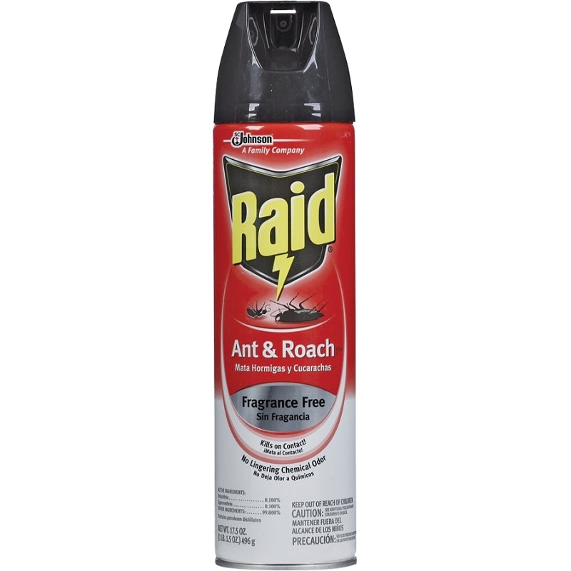 Raid 11717 Ant and Roach Killer, Liquid, Spray Application, 17.5 oz, 12% VOC