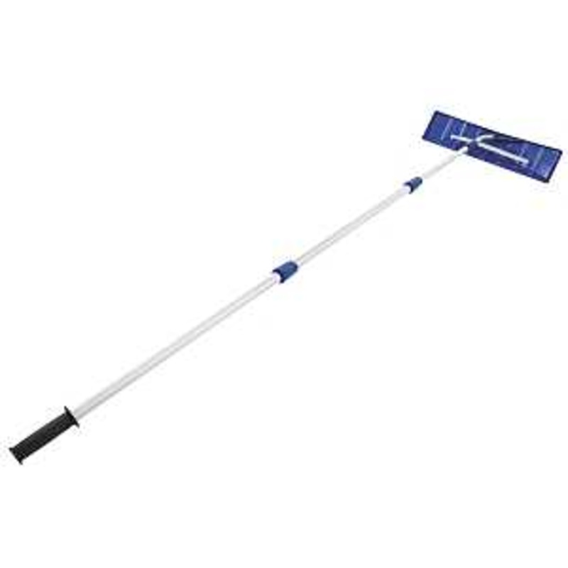 Snow Joe RJ204M Snow Shovel Roof Rake, Polyethylene Blade, Poly Head, Telescopic Handle, Aluminum Handle