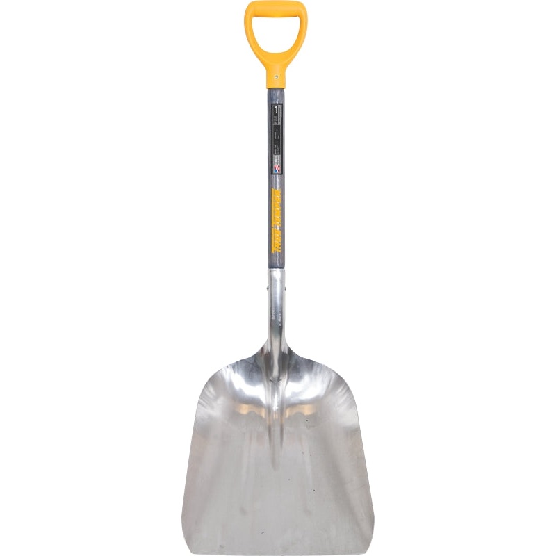 True Temper 2681200 Scoop Shovel, 4.77 in W Blade, Aluminum Blade, Hardwood Handle, D-Grip Handle, 46.13 in OAL