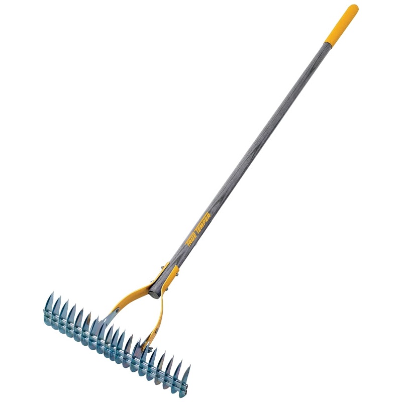 True Temper 2914000 Rake Thatch, 15 in L Tine, 19-Tine, Hardwood Handle