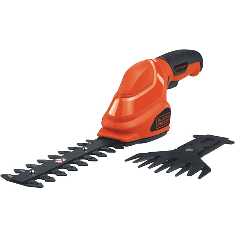 Black+Decker GSL35 Garden Shear/Shrubber Combo, 1 in Cutting Capacity, Steel Blade, Soft-Grip Handle