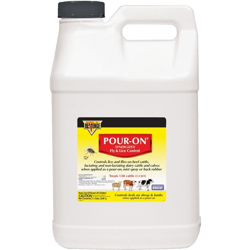 Bonide REVENGE 46431 Fly and Lice Control, Liquid, Pour-On, Spray Application, 2.5 gal, Pack of 2