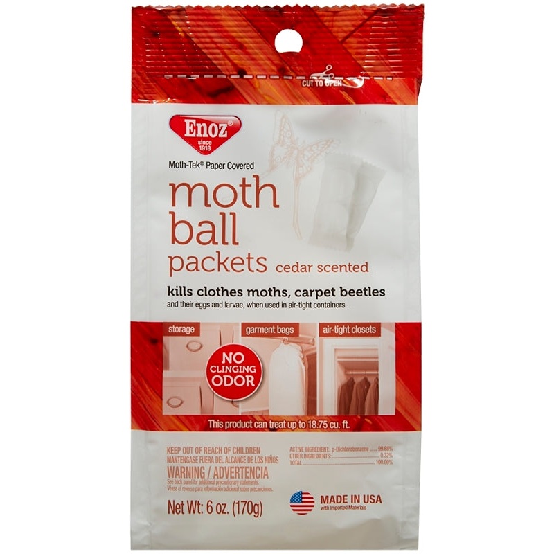 Enoz Moth-Tek E220.6T Moth Ball, Crystalline Solid, Cedar, White
