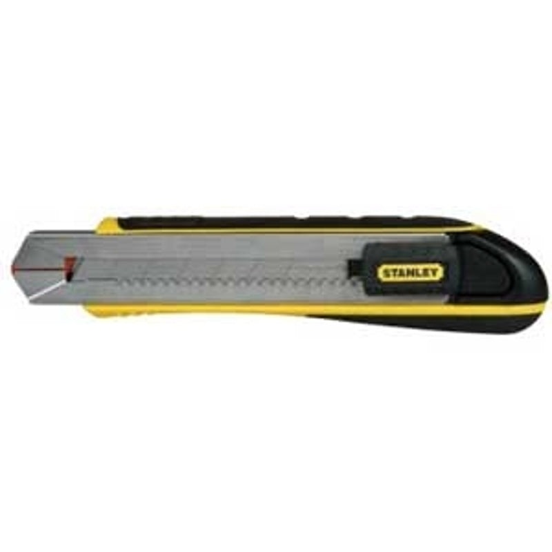 FATMAX 10-486 Snap-Off Knife, 25 mm W Blade, Carbon Steel Blade, Ergonomic Handle, Black/Yellow Handle