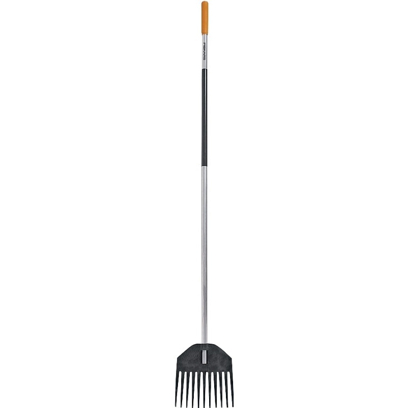 Fiskars 96615935 Shrub Rake, 66 in OAL, 11-Tine, Plastic Tine, Aluminum Handle, Ergonomic Handle, 63 in L Handle