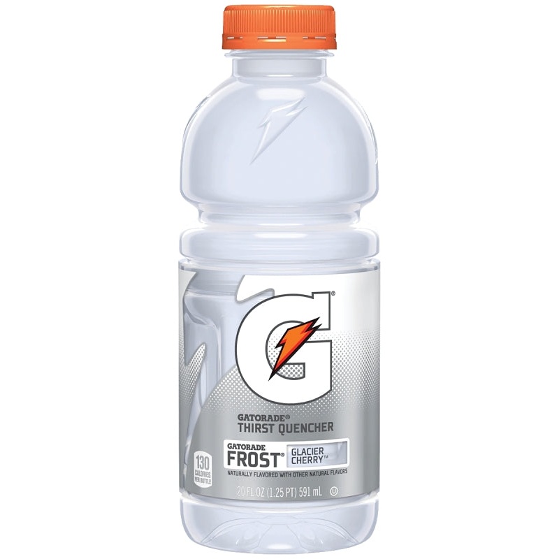 Gatorade 10247 Sports Drink, Liquid, Glacier Cherry Flavor, 20 oz Bottle, Pack of 24