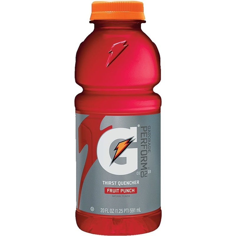 Gatorade 32866 Thirst Quencher Sports Drink, Liquid, Fruit Punch Flavor, 20 oz Bottle, Pack of 24