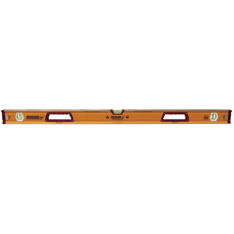 Johnson 1717-4800 Box Level, 48 in L, 3-Vial, Non-Magnetic, Aluminum, Yellow, Pack of 2