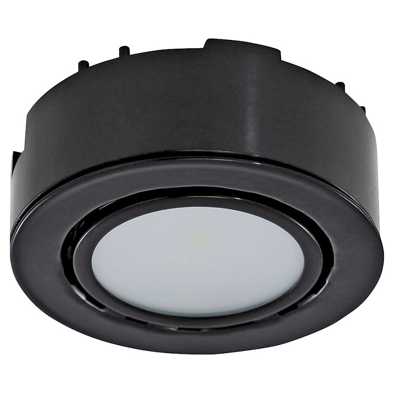 Liteline UCP-LED1-BK Puck Light, 12 VDC, 2 W, 1-Lamp, LED Lamp, 130 Lumens, 3000 K Color Temp, Black Fixture