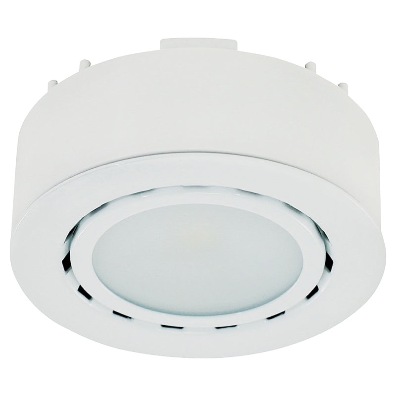 Liteline UCP-LED1-WH Puck Light, 12 VDC, 2 W, 1-Lamp, LED Lamp, 130 Lumens, 3000 K Color Temp, White Fixture