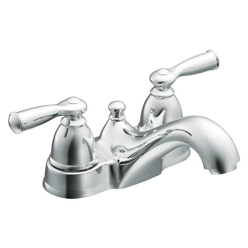 Moen Banbury WS84912 Series Bathroom Faucet, Low Arc Spout, Chrome Plated, 5/16 to 1-3/16 in Plate Size, 5-5/8 in, Metal