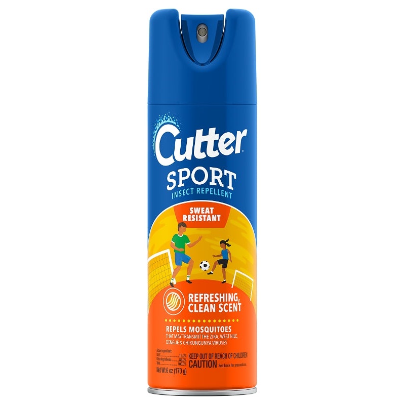 Cutter SPORT HG-96253 Insect Repellent, 6 oz Aerosol Can, Liquid, Light Yellow/Water White, Ethanol