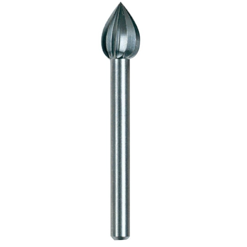 Dremel 121 Series Cutter, Pear Point, 1/4 in Dia, 1-1/2 in L, 1/8 in Dia Shank, HSS