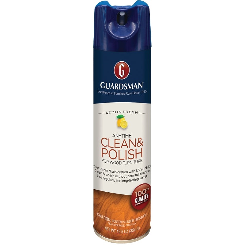 Guardsman 460300 Wood Furniture Polish, 12.5 oz, Aerosol, Lemon Fresh