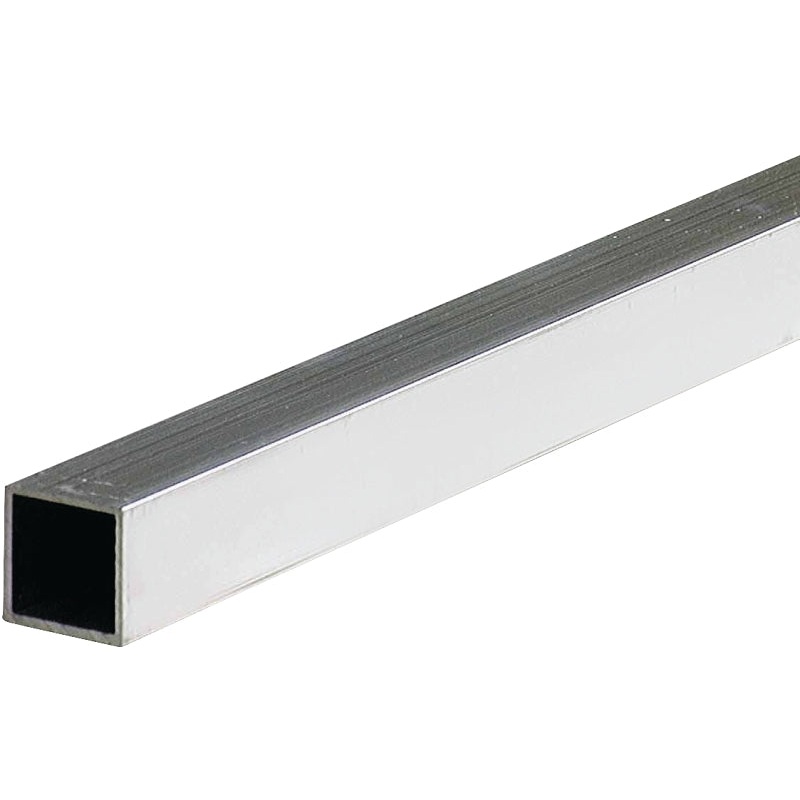 M-D 59477 Metal Tube, Square, 96 in L, 1 in W, 1/16 in Wall, Aluminum, Mill, Pack of 5