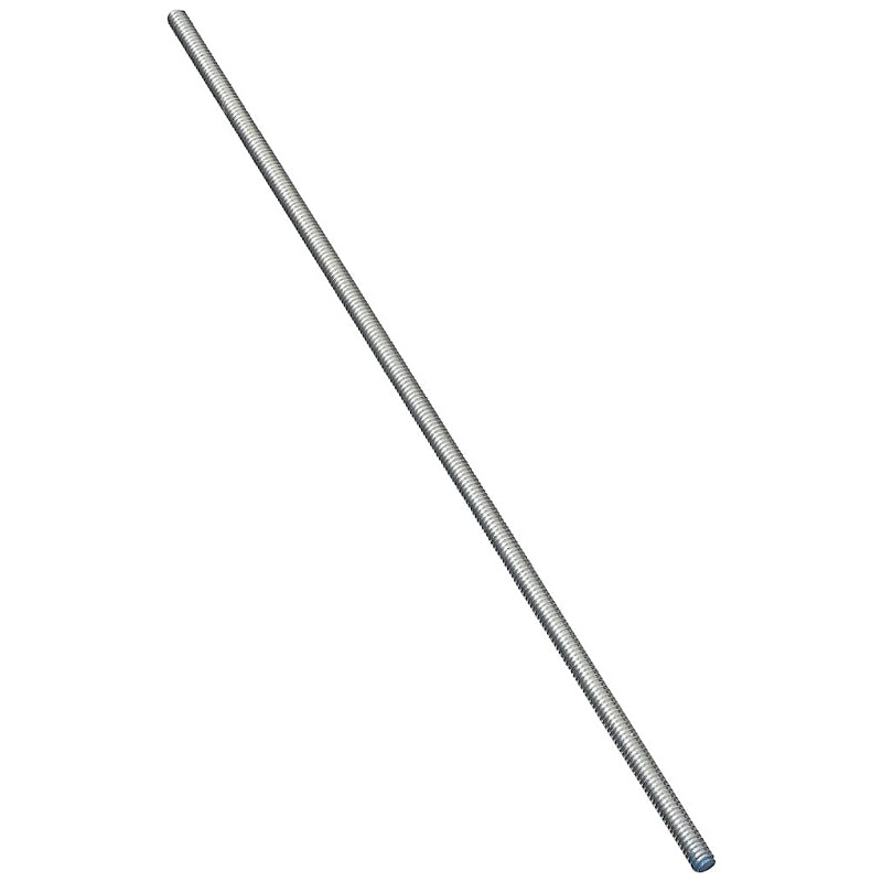 National Hardware N179-580 Threaded Rod, 1/4-20 Thread, 72 in L, A Grade, Steel, Zinc, UNC Thread