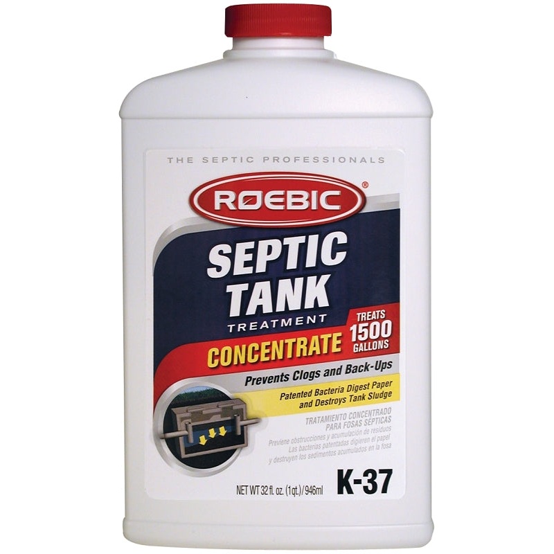 Roebic K-37-Q-C1500 Septic System Treatment, Liquid, Straw, Earthy, 1 qt, Pack of 4