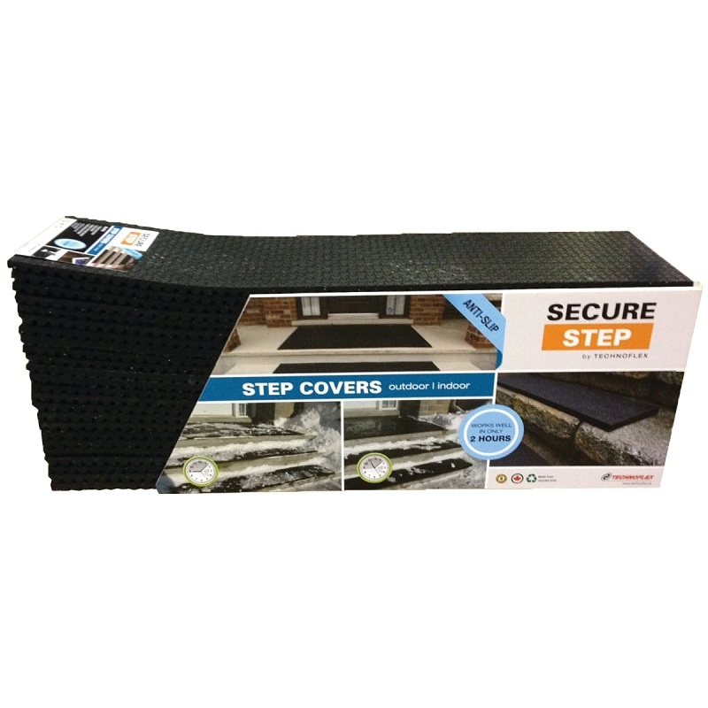 Secure Step TF012-09X36-SS-DB Stair Tread, 36 in L, 1/2 in Thick, Rubber, Black, Pack of 24