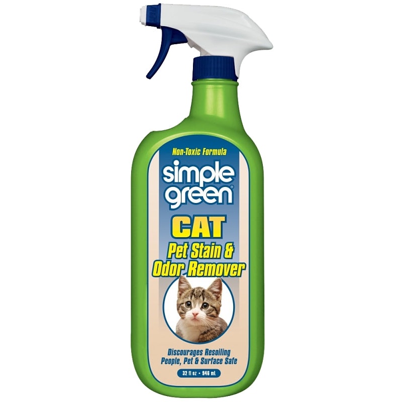 Simple Green 2010000615311 Cat Stain and Odor Remover, Liquid, Citrus, 32 oz, Pack of 6