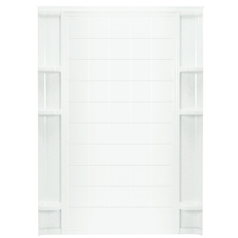 Sterling Ensemble 72132100-0 Shower Back Wall, 72-1/2 in L, 60 in W, Vikrell, High-Gloss, Alcove Installation, White