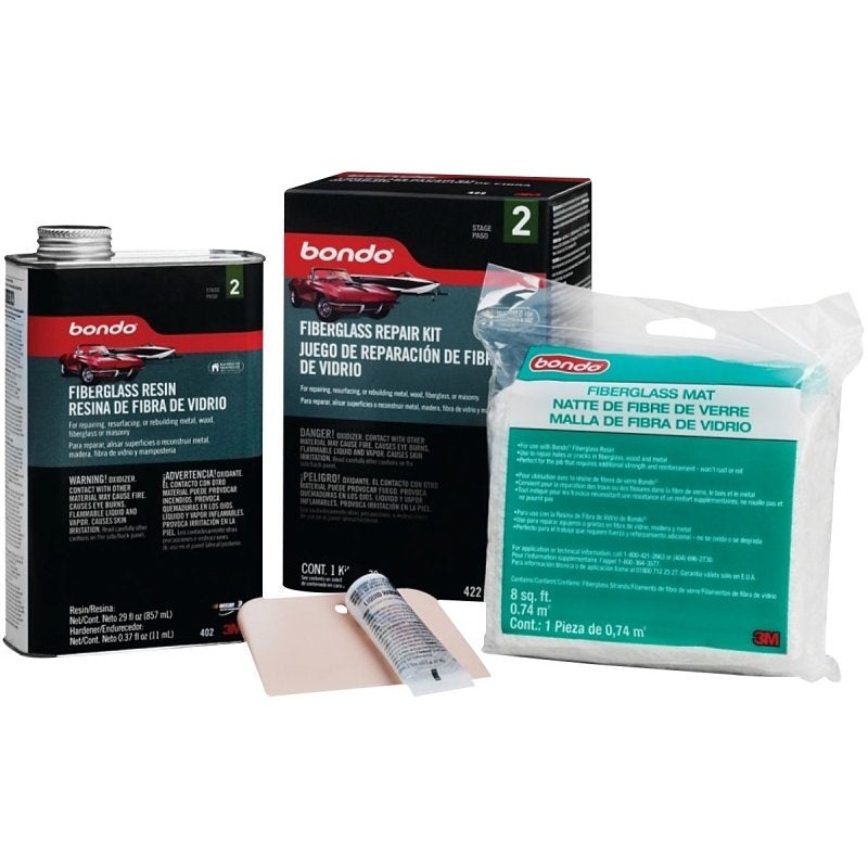 Bondo 422 Fiberglass Resin Repair Kit, Liquid, Pungent Organic