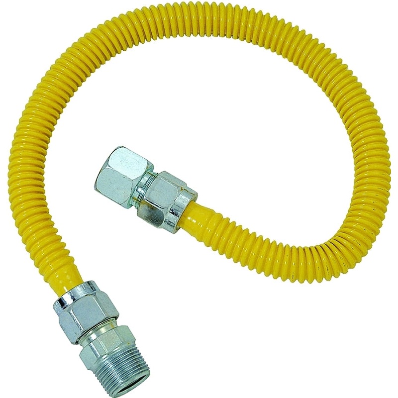 BrassCraft ProCoat Series CSSC21-60 Gas Connector, 3/4 x 3/4 in, Stainless Steel, 60 in L