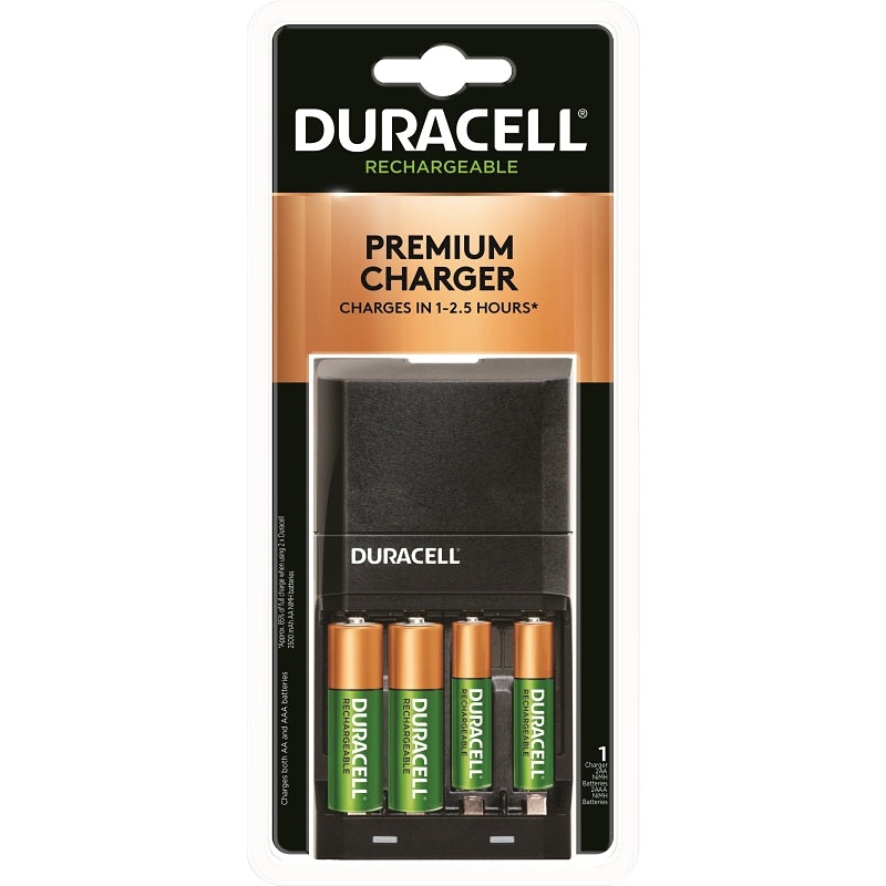 Duracell 66105 Battery Charger, AA, AAA Battery, Nickel-Metal Hydride Battery, 4-Battery