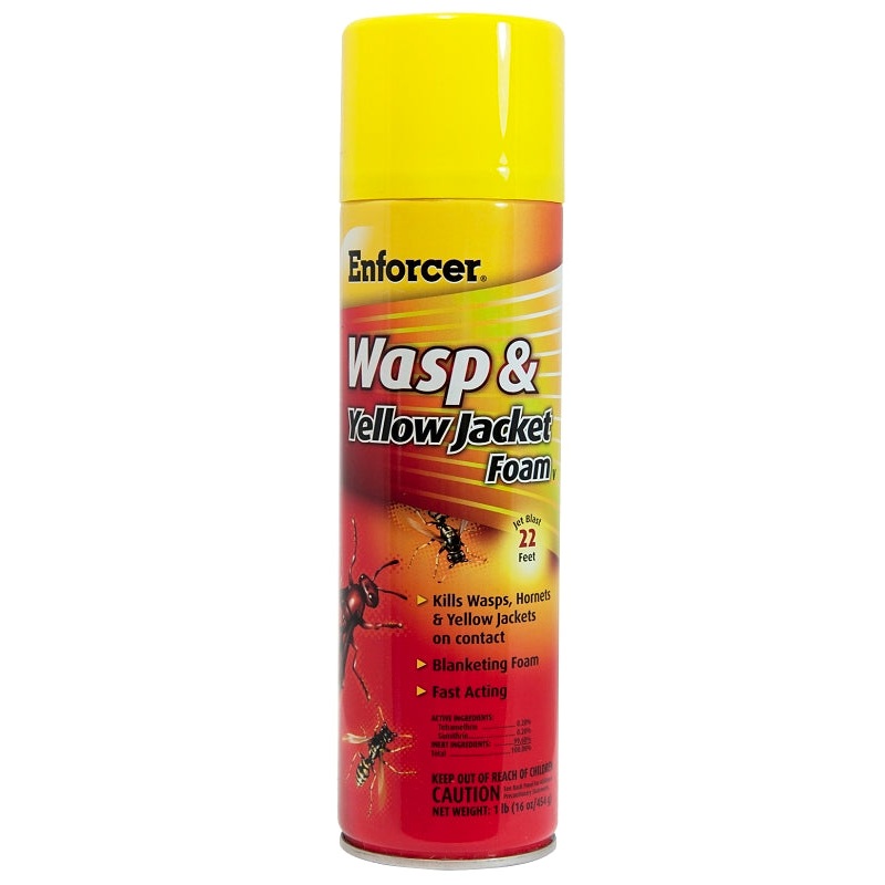 Enforcer FWH16 Wasp and Yellow Jacket Foam, Gas, Spray Application, 16 oz Aerosol Can