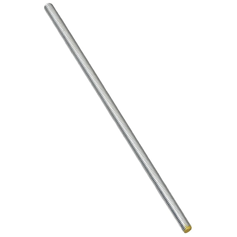National Hardware N179-606 Threaded Rod, 3/8-16 Thread, 72 in L, A Grade, Steel, Zinc, UNC Thread
