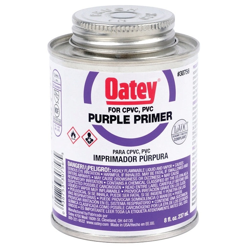 Oatey 30756 Primer, Liquid, Purple, 8 oz Pail