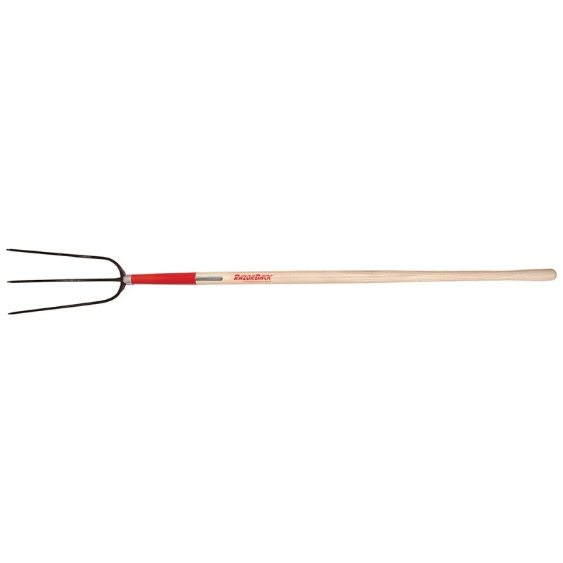 Razor-Back 73115 Hay Fork, Oval Tine, Steel Tine, Wood Handle, 48 in L Handle
