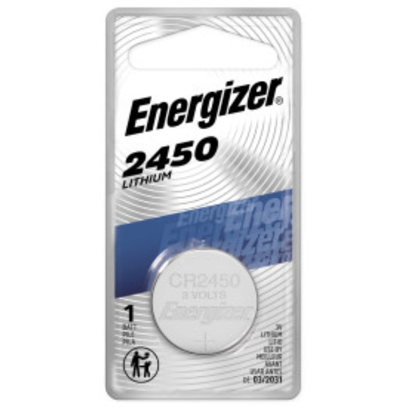 Energizer ECR2450BP Coin Cell Battery, 3 V Battery, 620 mAh, CR2450 Battery, Lithium, Manganese Dioxide, Pack of 6