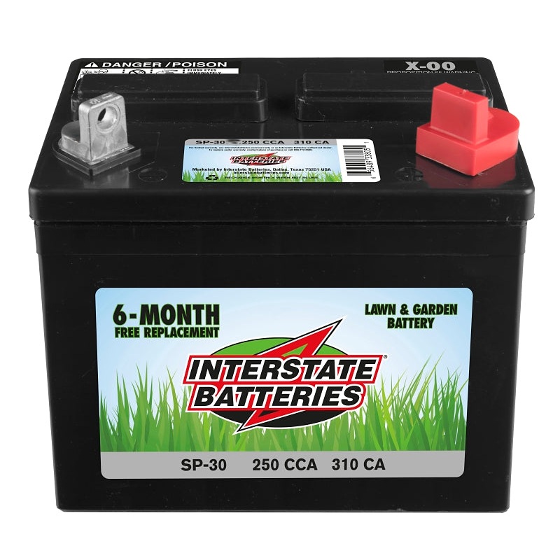 Interstate Batteries SP-30 Lawn and Garden Battery, Lead-Acid, 7-3/4 x 5-3/16 x 7-5/16 in