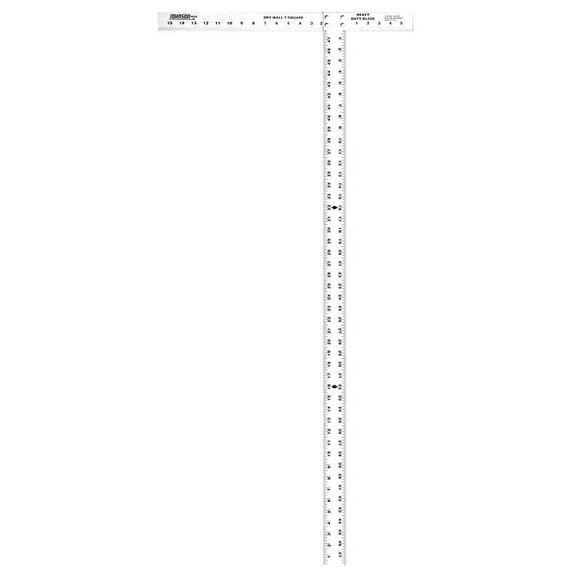 Johnson JTS54HD T-Square, 54 in L, 24 in W, 3/16 in Thick, SAE Graduation, Aluminum