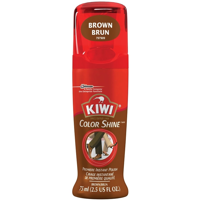 Kiwi Color Shine Series 11313 Shoes Polish, Brown, Liquid, 2.5 oz Can, Pack of 3