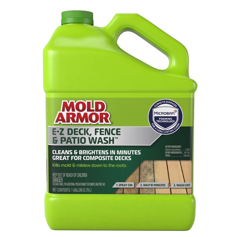 Mold Armor FG505 Deck and Fence Wash, Liquid, Yellow, 1 gal, Spray Dispenser, Pack of 4