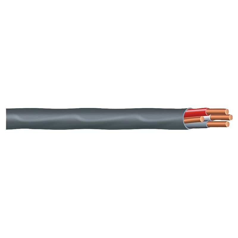 Southwire 8/3NM-W/GX500 Sheathed Cable, 8 AWG Wire, 3 -Conductor, 500 ft L, Copper Conductor, PVC Insulation