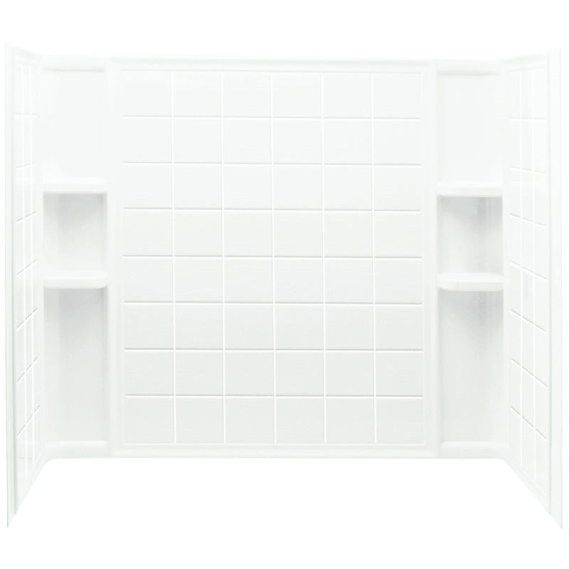 Sterling Ensemble 71124100-0 Bath/Shower Wall Set, 33-1/4 in L, 60 in W, 54 in H, Vikrell, Alcove Installation, White