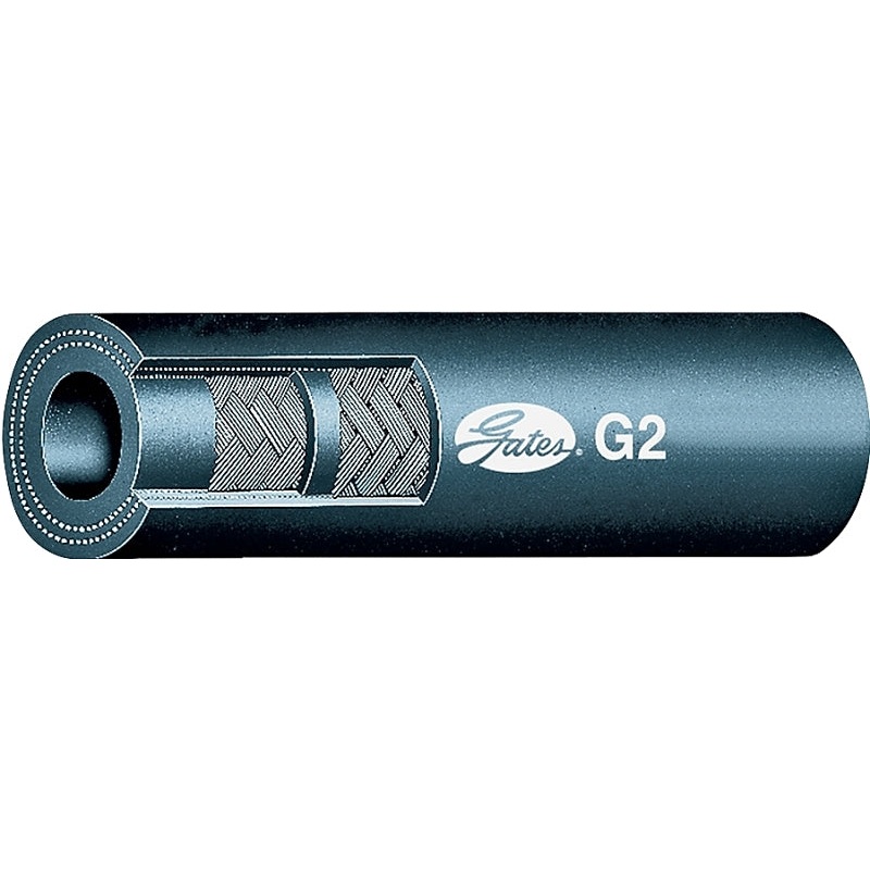 Gates 86624 Hose, 50 ft L, 3100 psi Pressure, Synthetic Rubber, Black