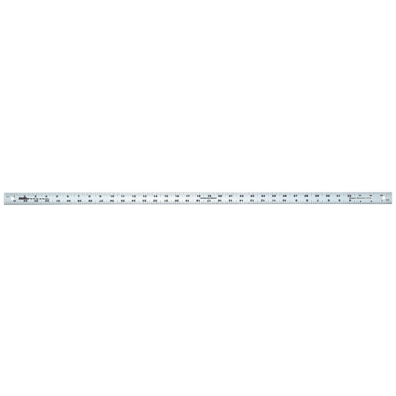 Johnson J236 Yardstick, SAE Graduation, Aluminum, Clear, 1-1/8 in W, 0.075 in Thick
