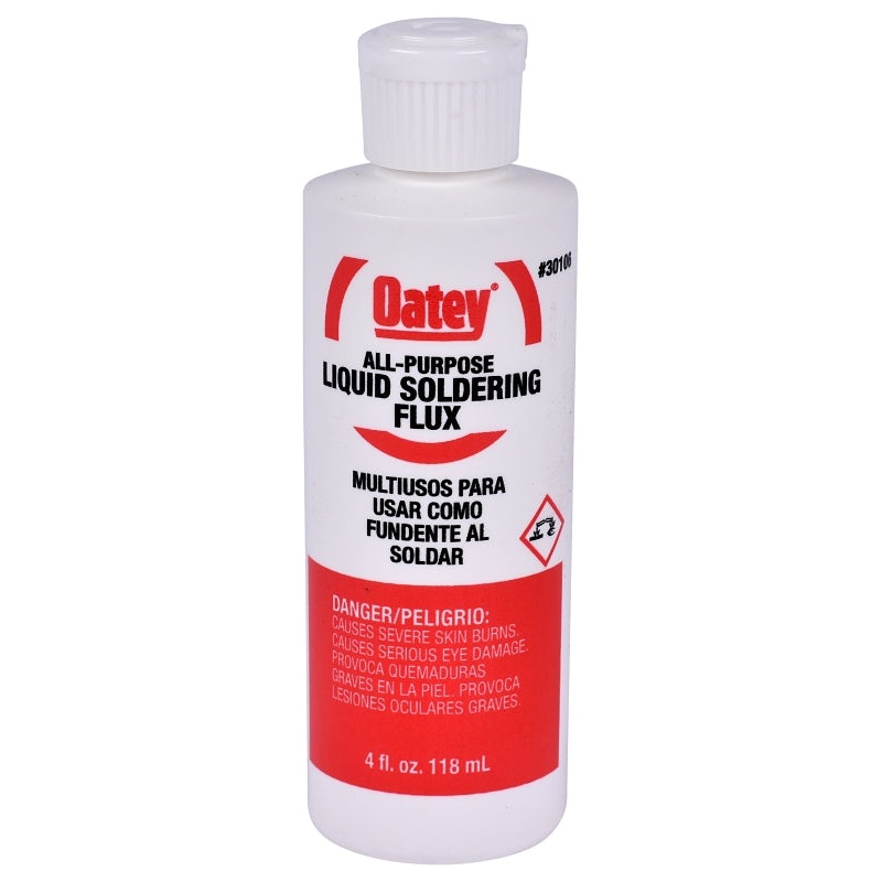 Oatey 30106 Soldering Flux, 4 oz, Liquid, Light Yellow